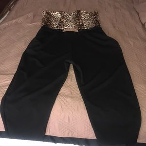 Strapless cheetah print jumpsuit